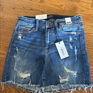 Judy Blue Distressed Jean Shorts - Blue